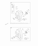 Crankcase CoverSump Lubrication Diagram and Parts List for 295346-0119-B1  Briggs and Stratton Engine